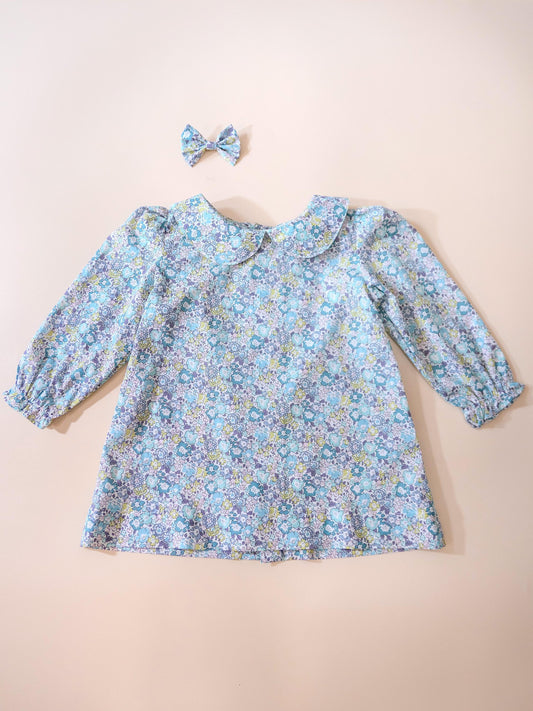 Liberty Of London Peter Pan Collar Long Sleeves Little Girl Blouse
