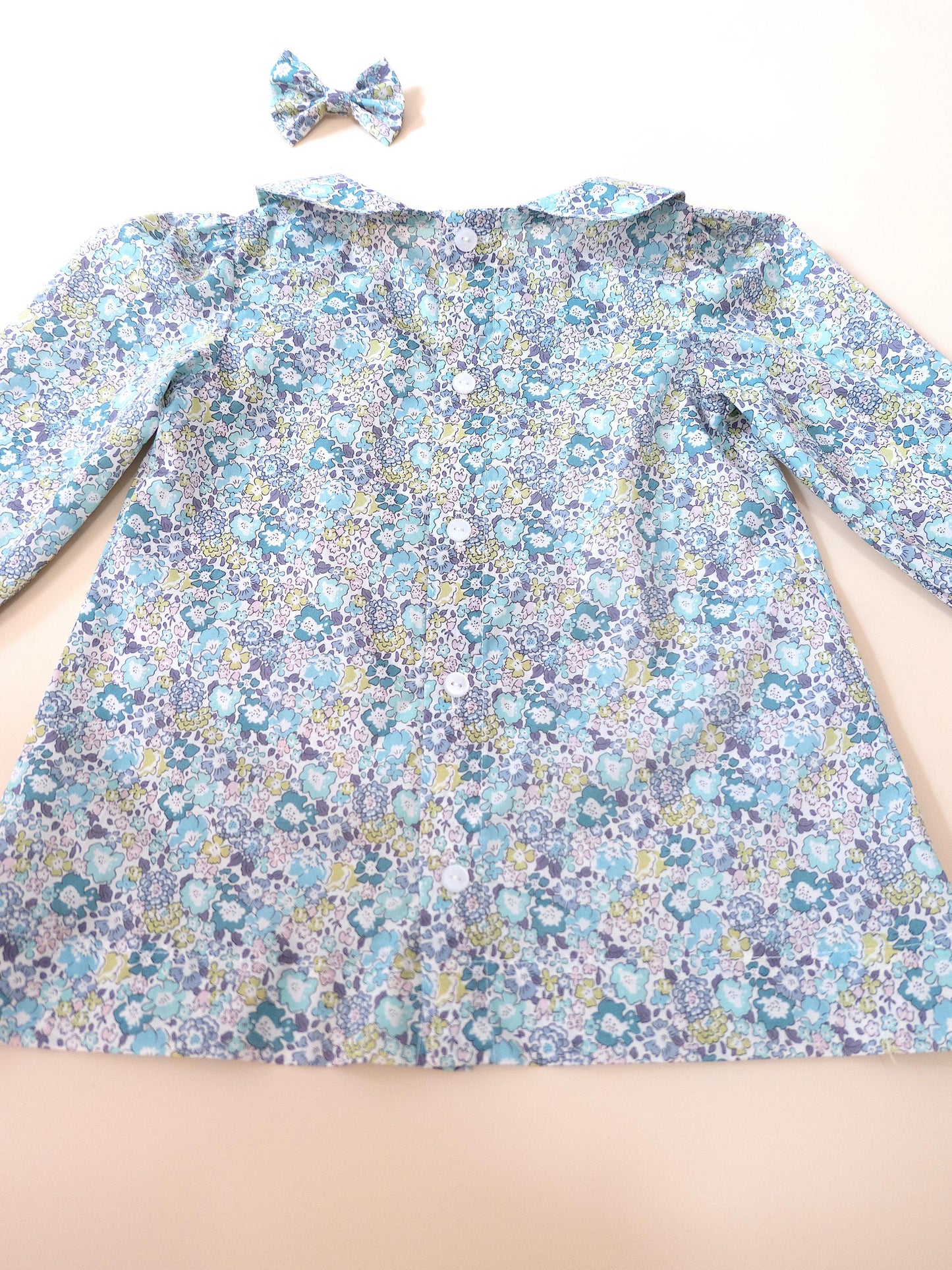 Liberty Of London Peter Pan Collar Long Sleeves Little Girl Blouse
