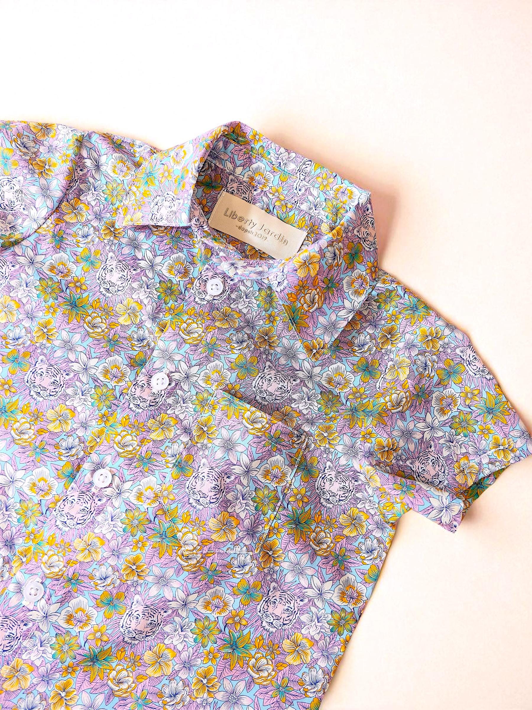 Button Up Boy Shirt Made With Liberty of London Fabric