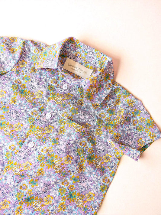 Button Up Boy Shirt Made With Liberty of London Fabric