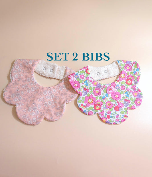 Liberty London Baby Bib Set, Organic Cotton Floral Dribble Bibs