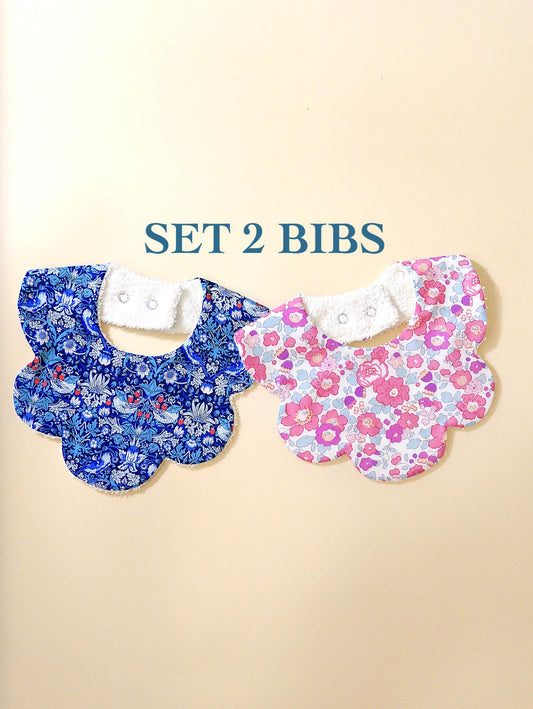 Liberty of London Baby Bib - Floral Print Baby Cotton Bib - New Born bib - Double Gauze bib - Liberty Baby Burp Cloth - Baby Shower Gift