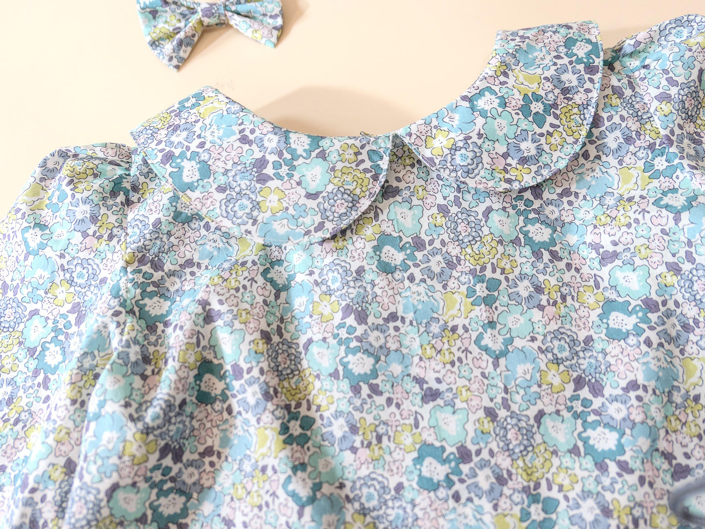 Liberty Of London Peter Pan Collar Long Sleeves Little Girl Blouse