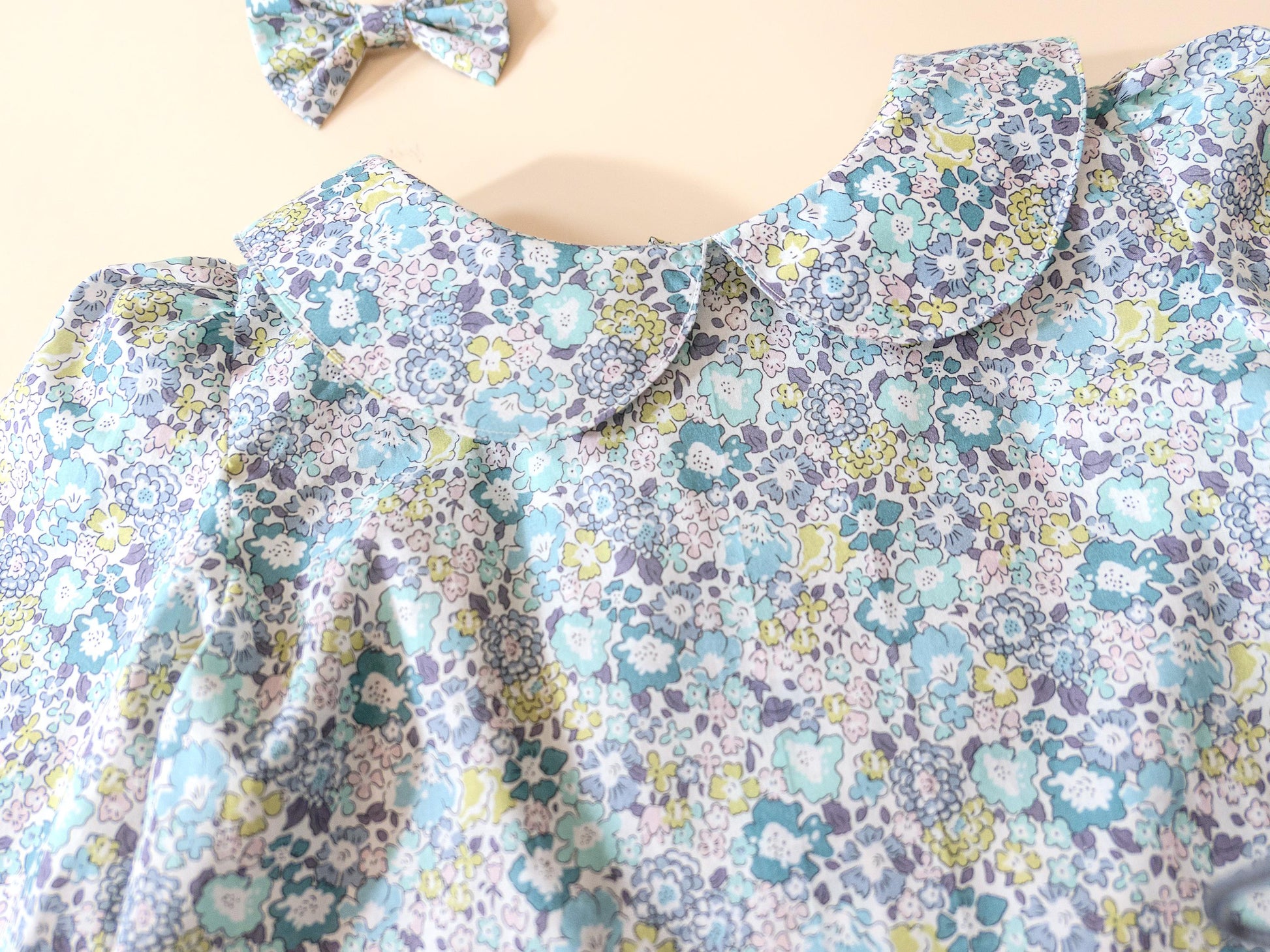 Liberty Of London Peter Pan Collar Long Sleeves Little Girl Blouse