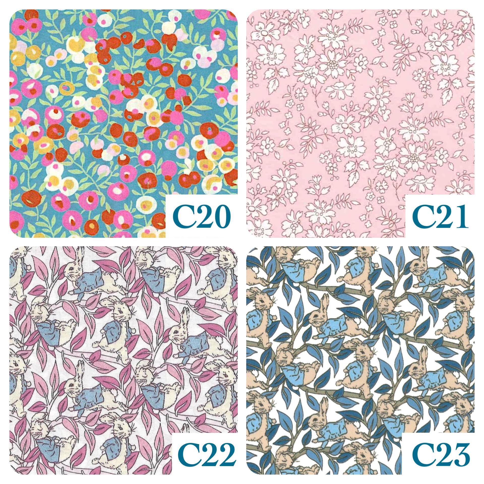 Liberty London Baby Bib Set: Floral Print Cotton Scallop Edge