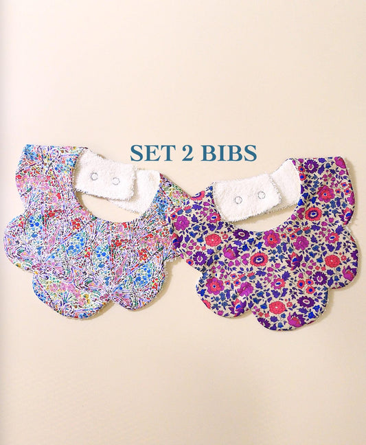 Liberty of London Baby Bib - Floral Print Baby Cotton Bib - New Born bib - Double Gauze bib - Liberty Baby Burp Cloth - Baby Shower Gift