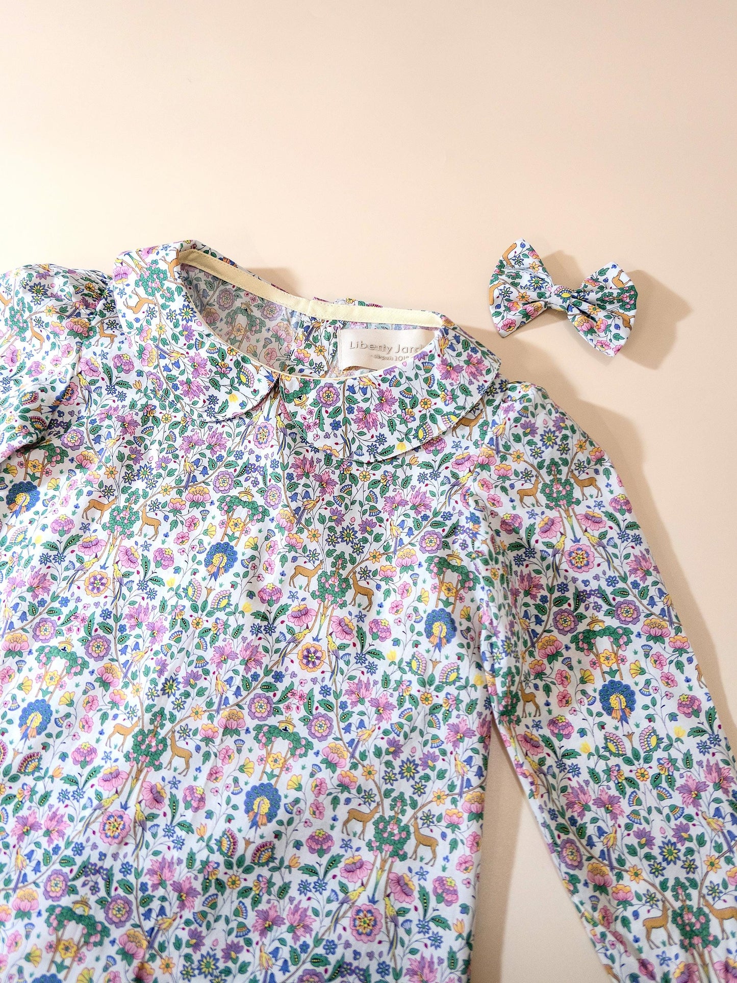Liberty London Girl Blouse: Peter Pan Collar, Cotton Floral Print, Long Sleeve