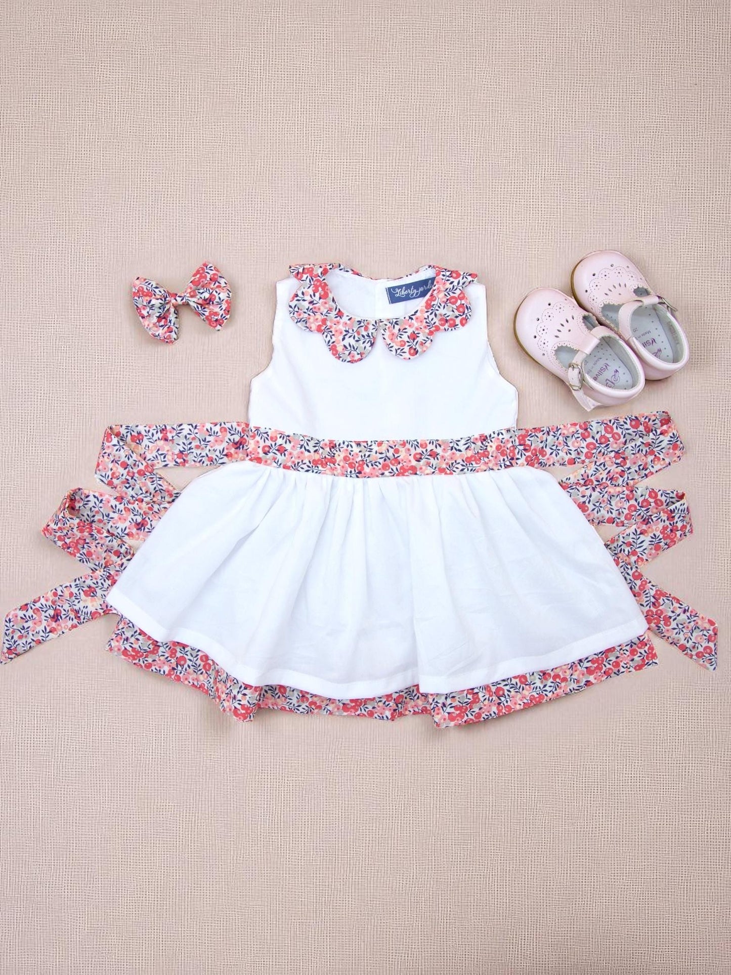 Flower Girl Liberty Dress: White Baptism Dress, Wedding Special Occasion