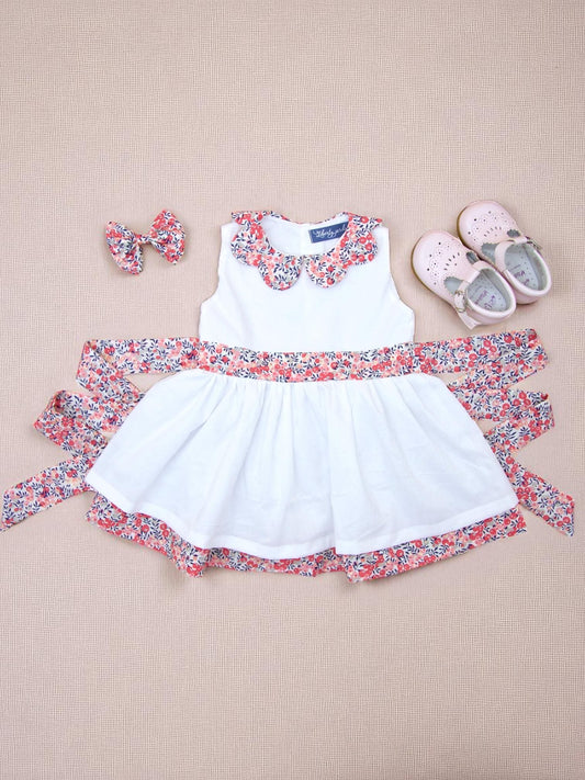 Flower Girl Liberty Dress: White Baptism Dress, Wedding Special Occasion