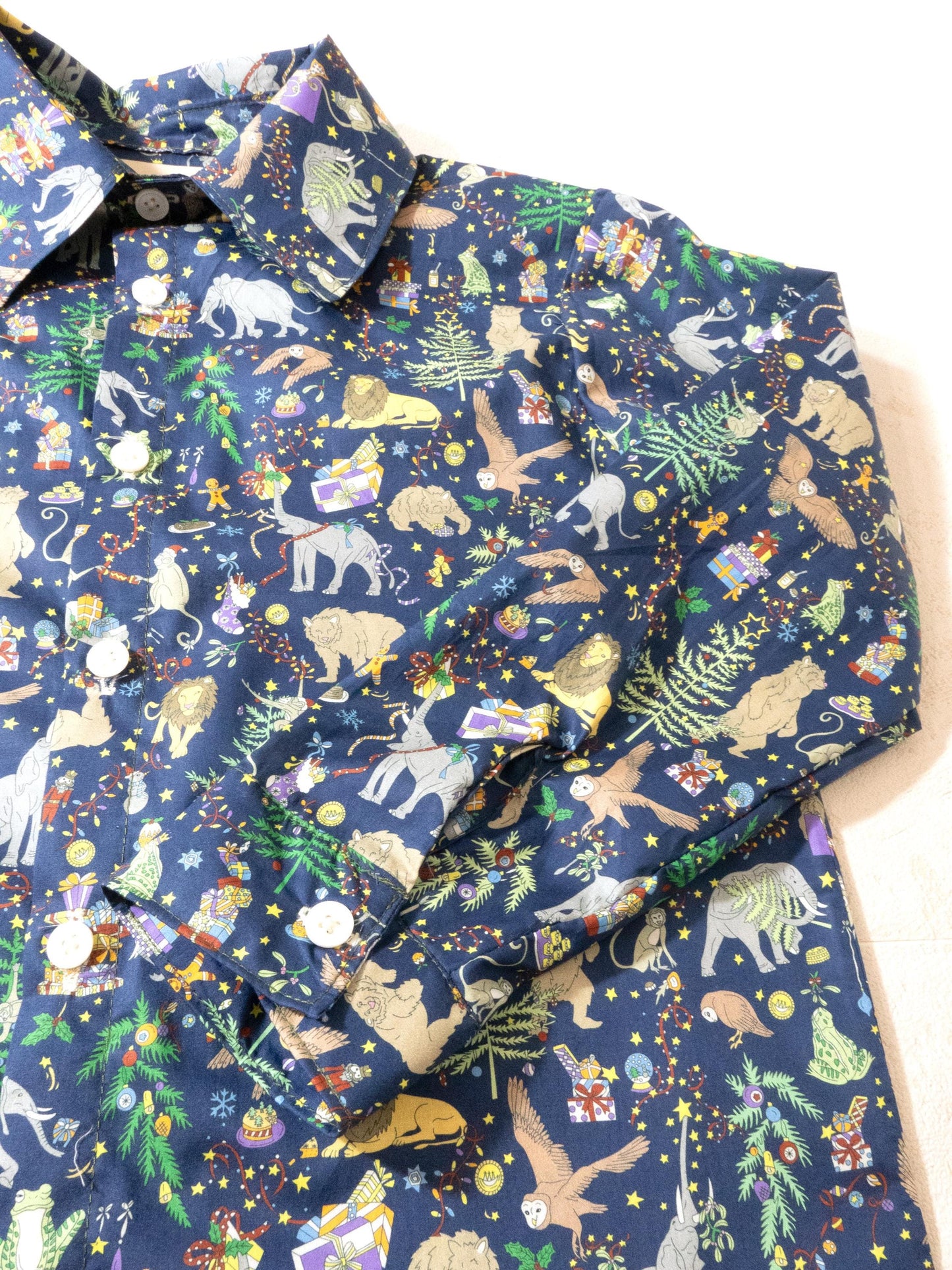 Liberty London Christmas Boy Shirt: Tana Lawn Cotton Long Sleeve