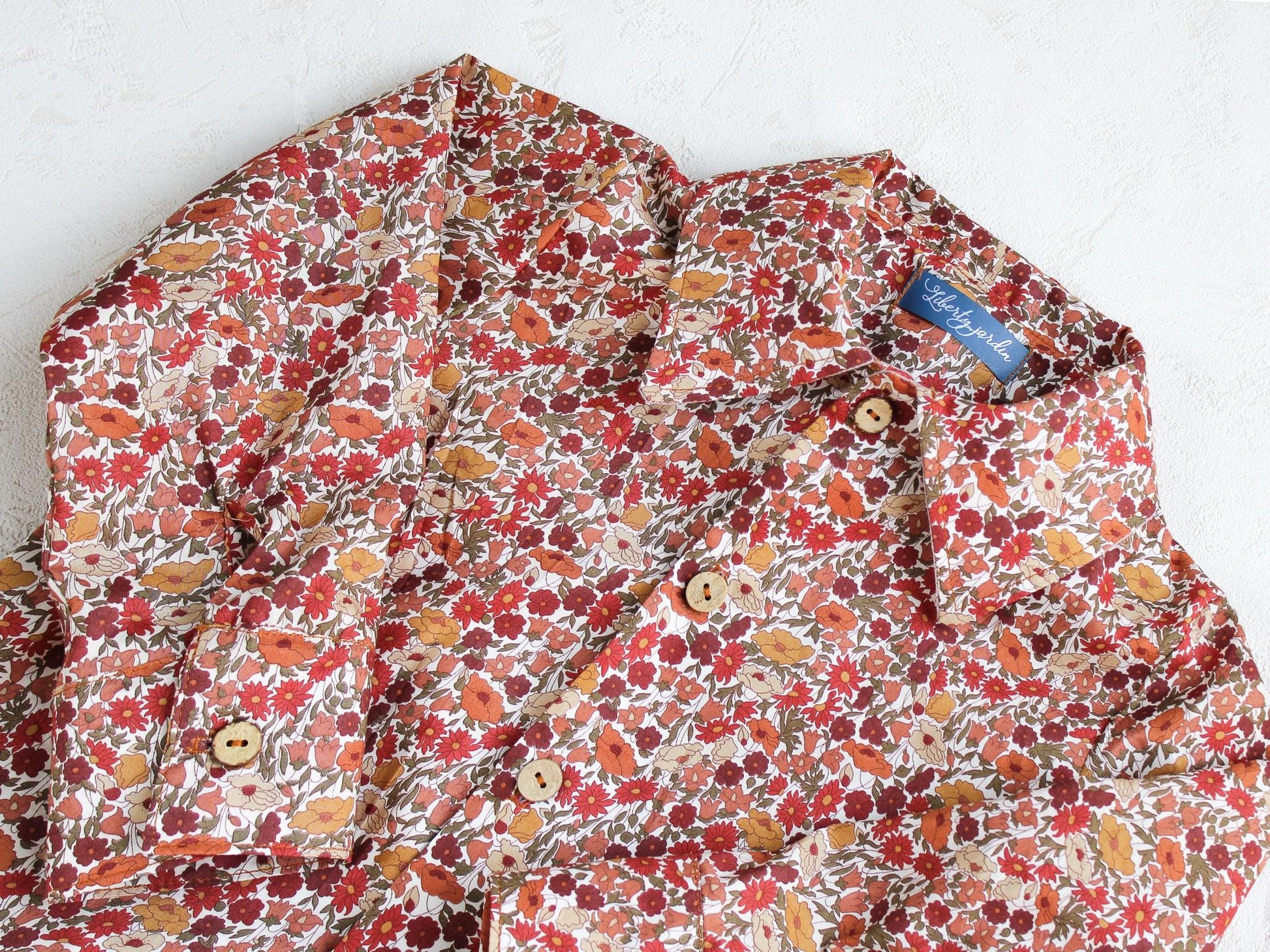 Liberty Print Boy Shirt: Long Sleeve Cotton Button-Up