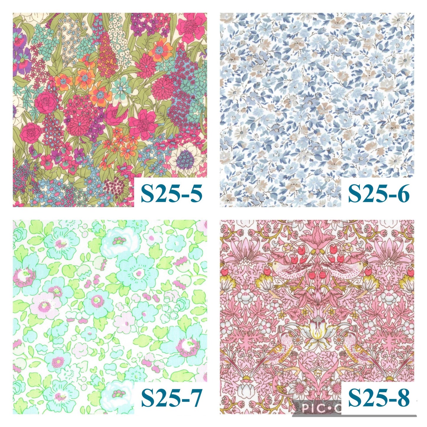 Liberty London Baby Bib Set: Floral Print Cotton Scallop Edge