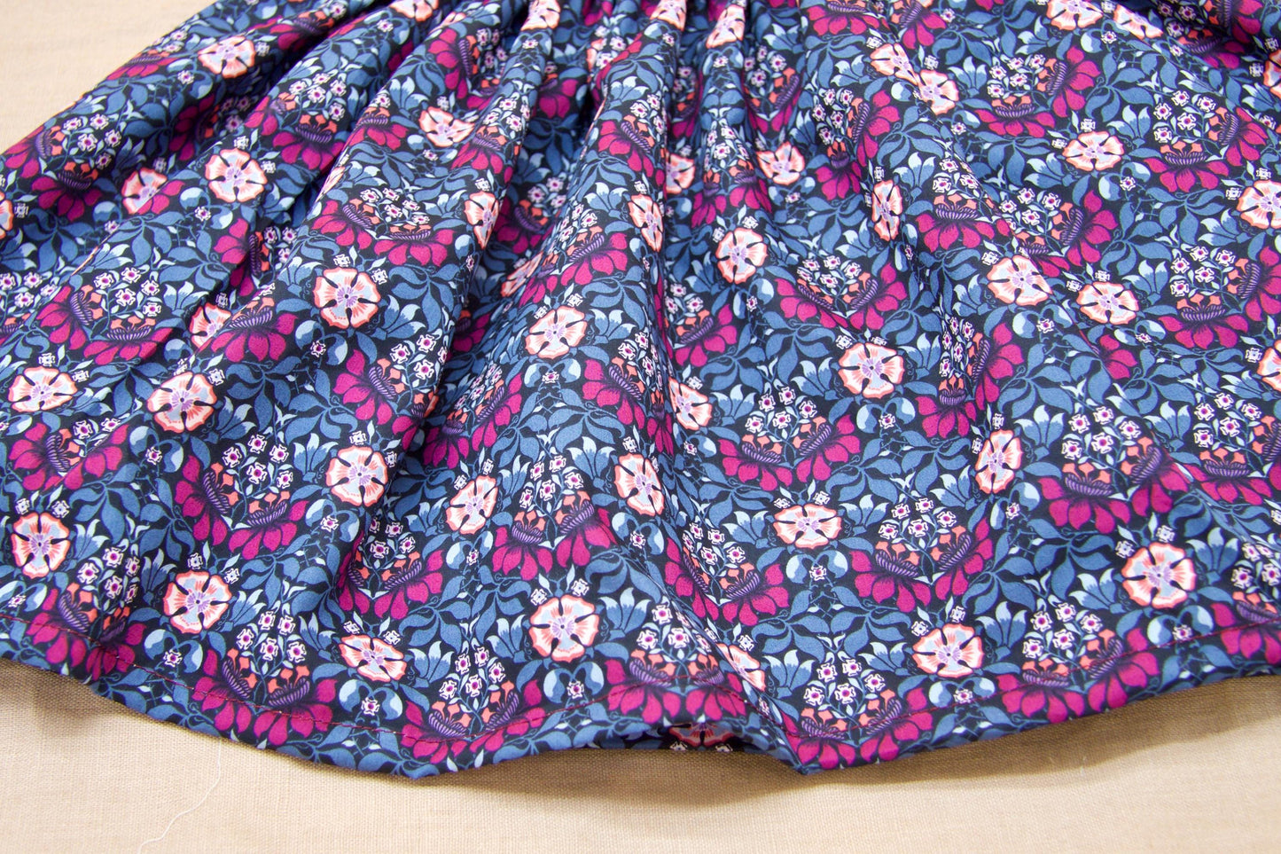 Liberty London Handmade Floral-Print Skirt, Botanical Sustainable Children Clothing, Eco-friendly Cotton Lawn Knee-length Skirt