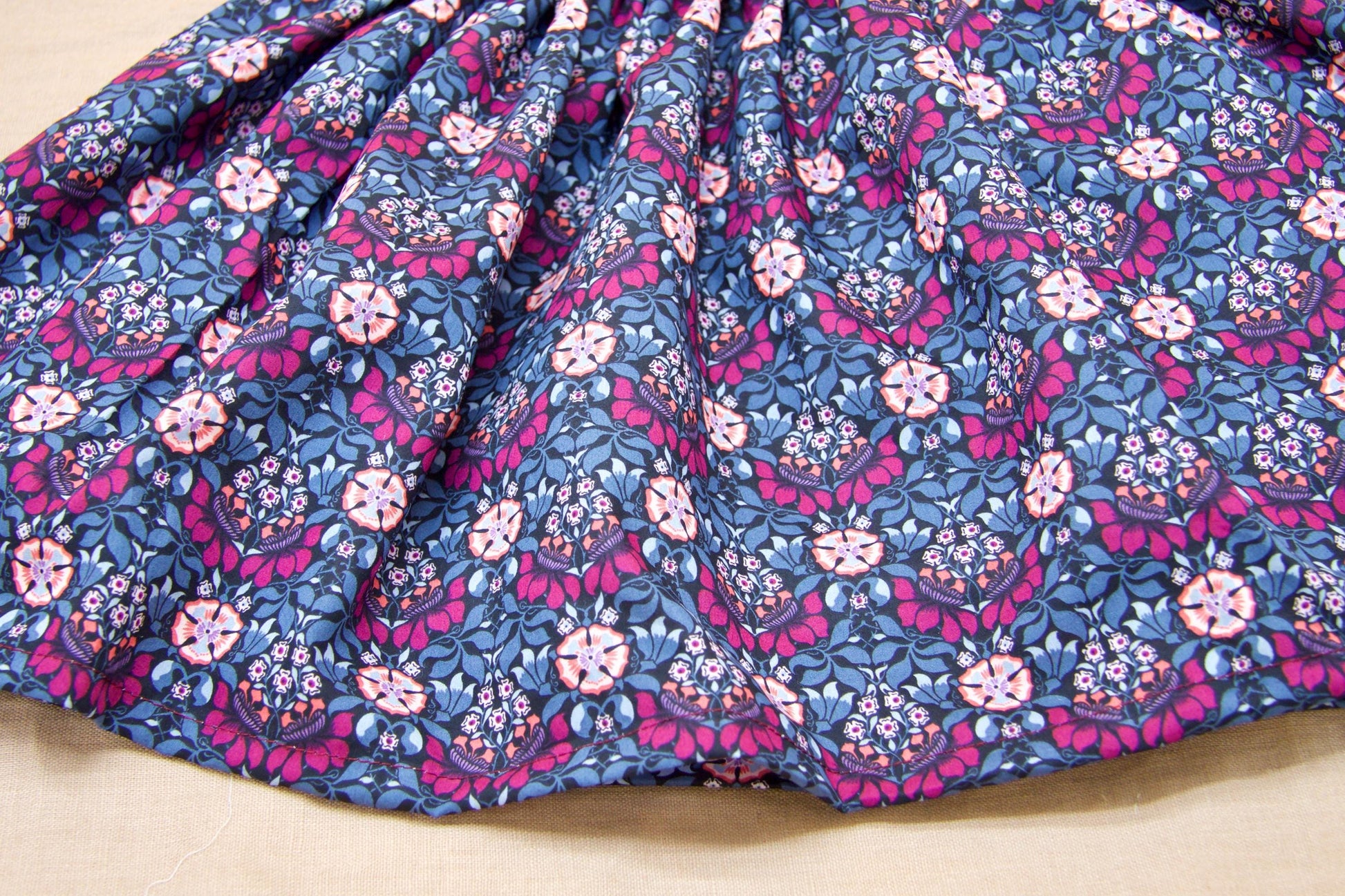 Liberty London Handmade Floral-Print Skirt, Botanical Sustainable Children Clothing, Eco-friendly Cotton Lawn Knee-length Skirt