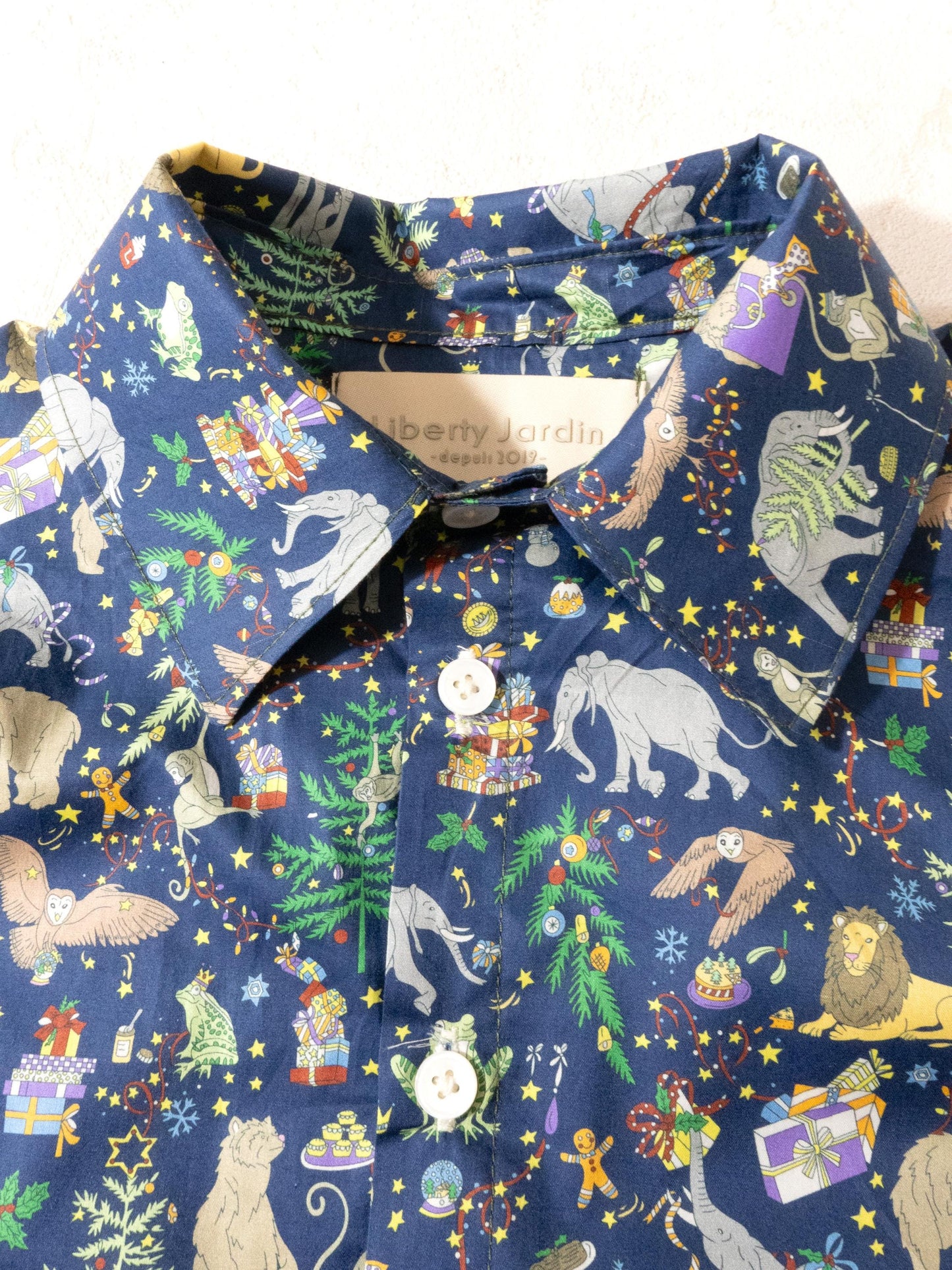 Liberty London Christmas Boy Shirt: Tana Lawn Cotton Long Sleeve