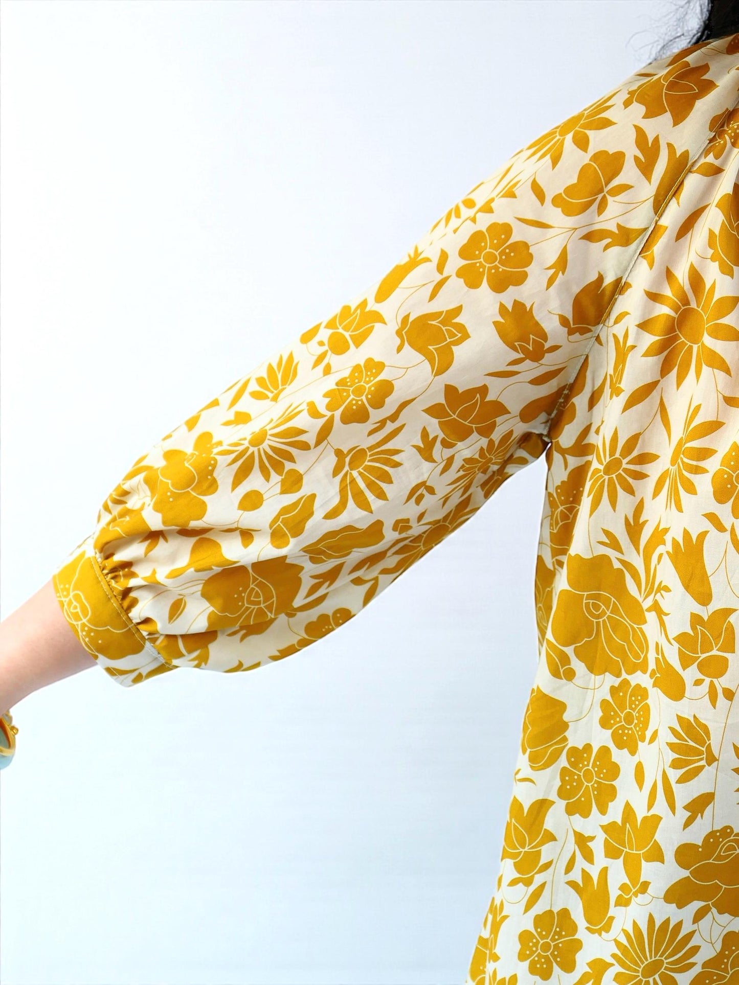 Liberty London Floral Blouse, Mandarin Collar, Tana Lawn Cotton