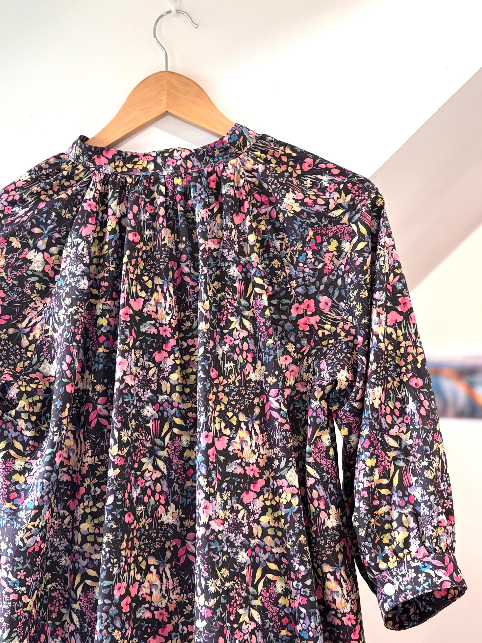 Liberty London Floral Blouse, Mandarin Collar Tana Lawn Cotton Top