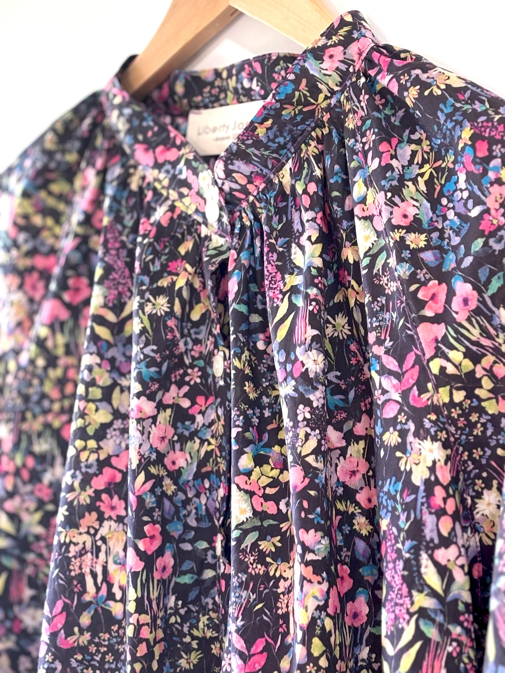 Liberty London Floral Blouse, Mandarin Collar Tana Lawn Cotton Top