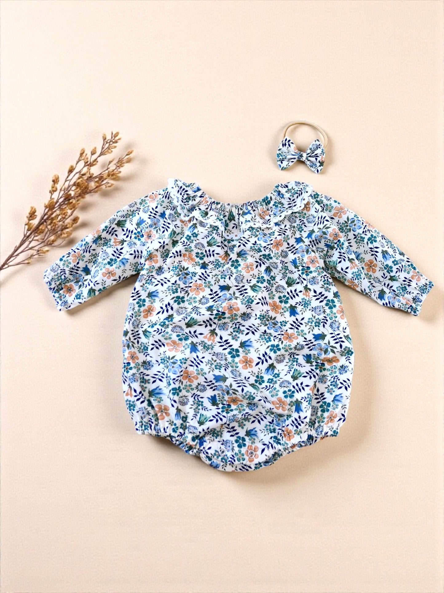 Bubble Long Sleeve Liberty Baby Romper