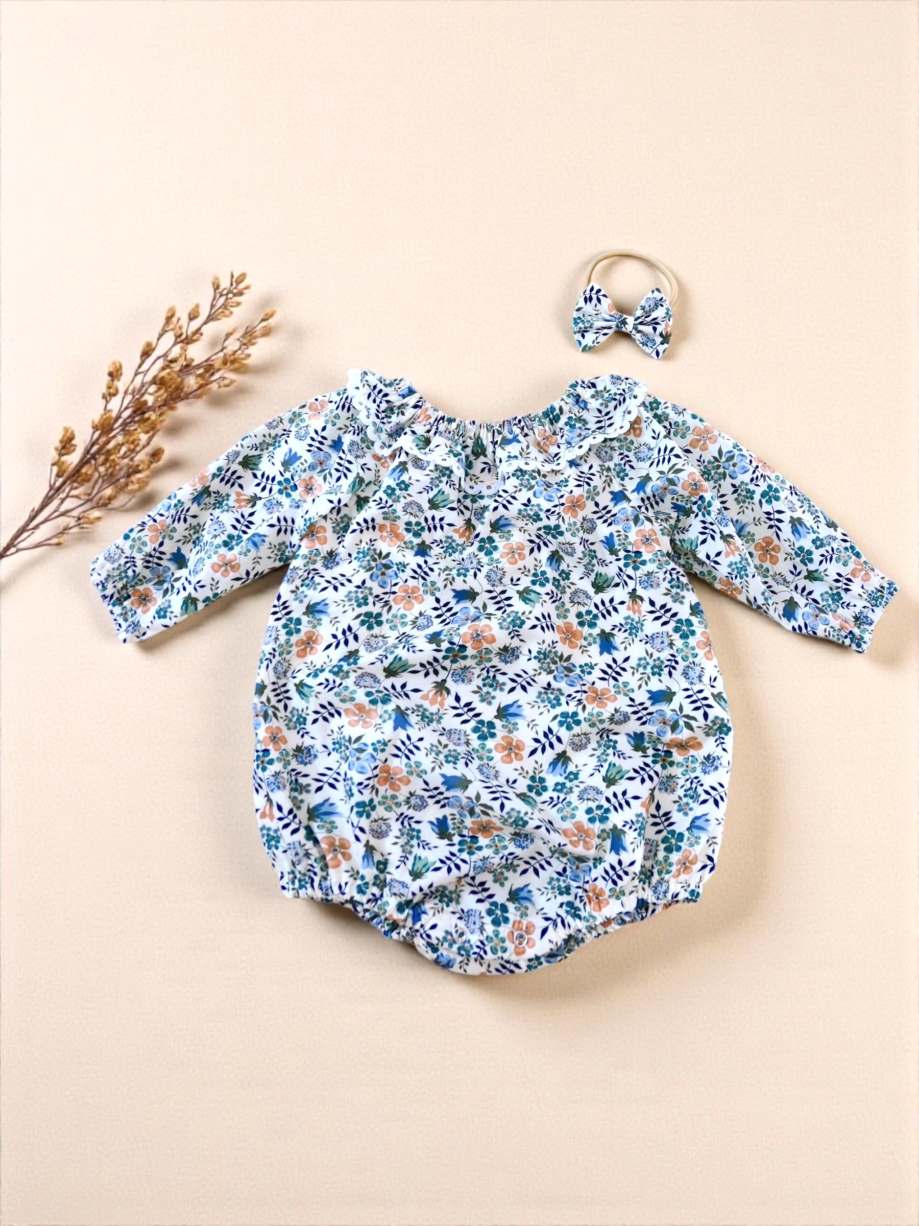 Bubble Long Sleeve Liberty Baby Romper
