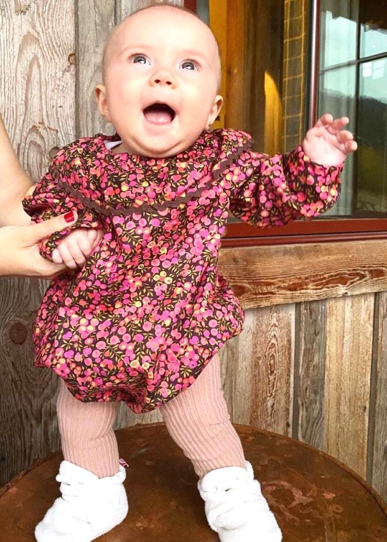 Bubble Long Sleeve Liberty Baby Romper