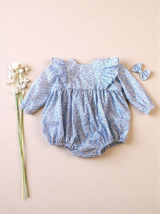 Liberty Baby Romper Long Sleeve Bubble Playsuit