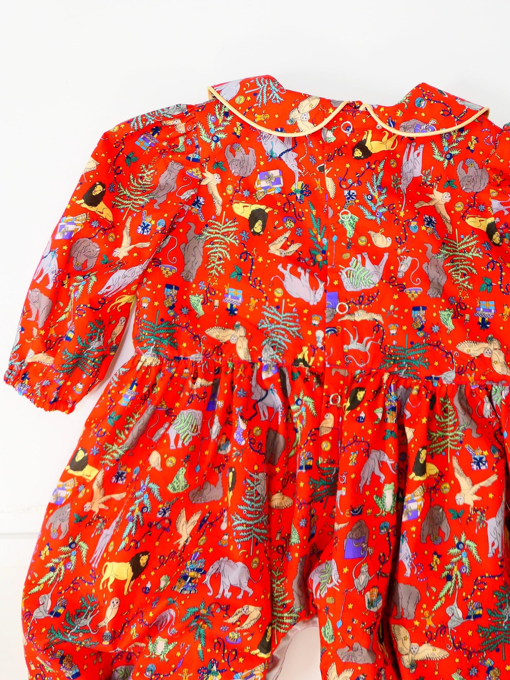 CHRISTMAS Liberty Overalls Long Sleeves Peter Pan Collar