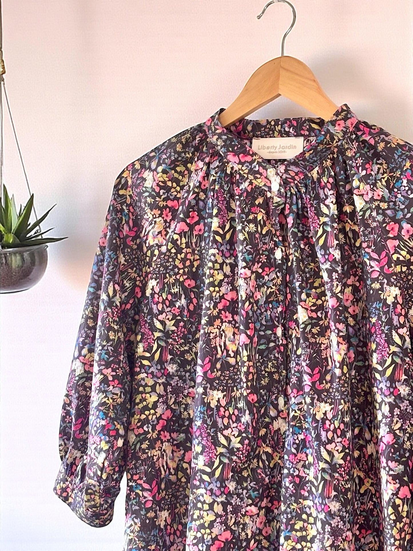 Liberty London Floral Blouse, Mandarin Collar Tana Lawn Cotton Top
