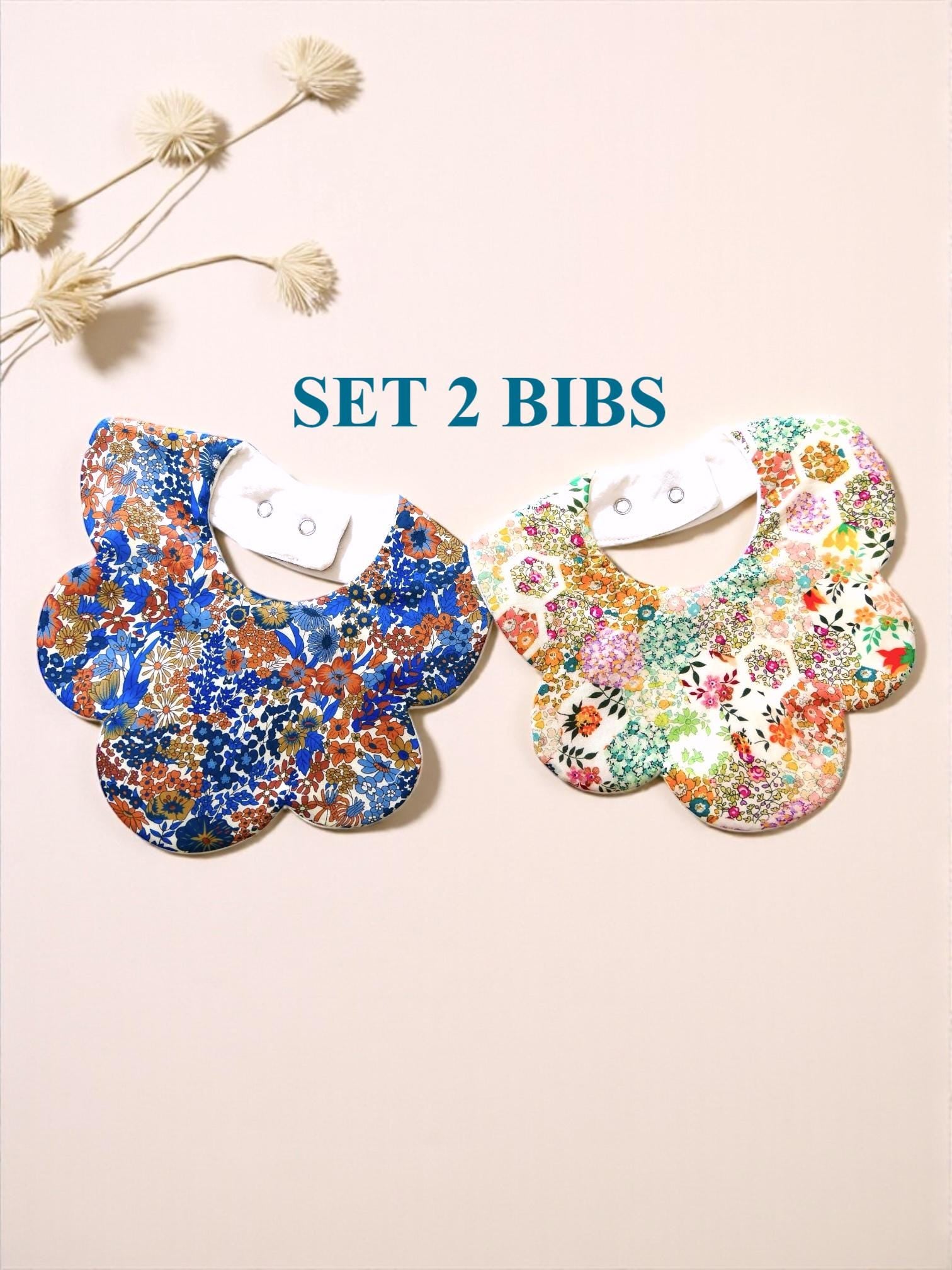 Liberty London Baby Bib Set: Floral Cotton, Organic Cotton