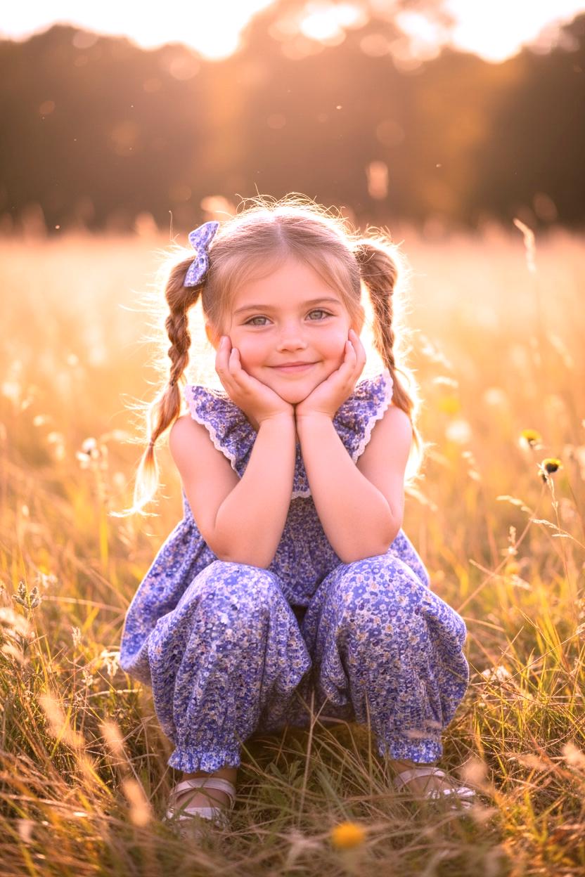 Liberty Ditsy Print Overalls Ruffle Collar