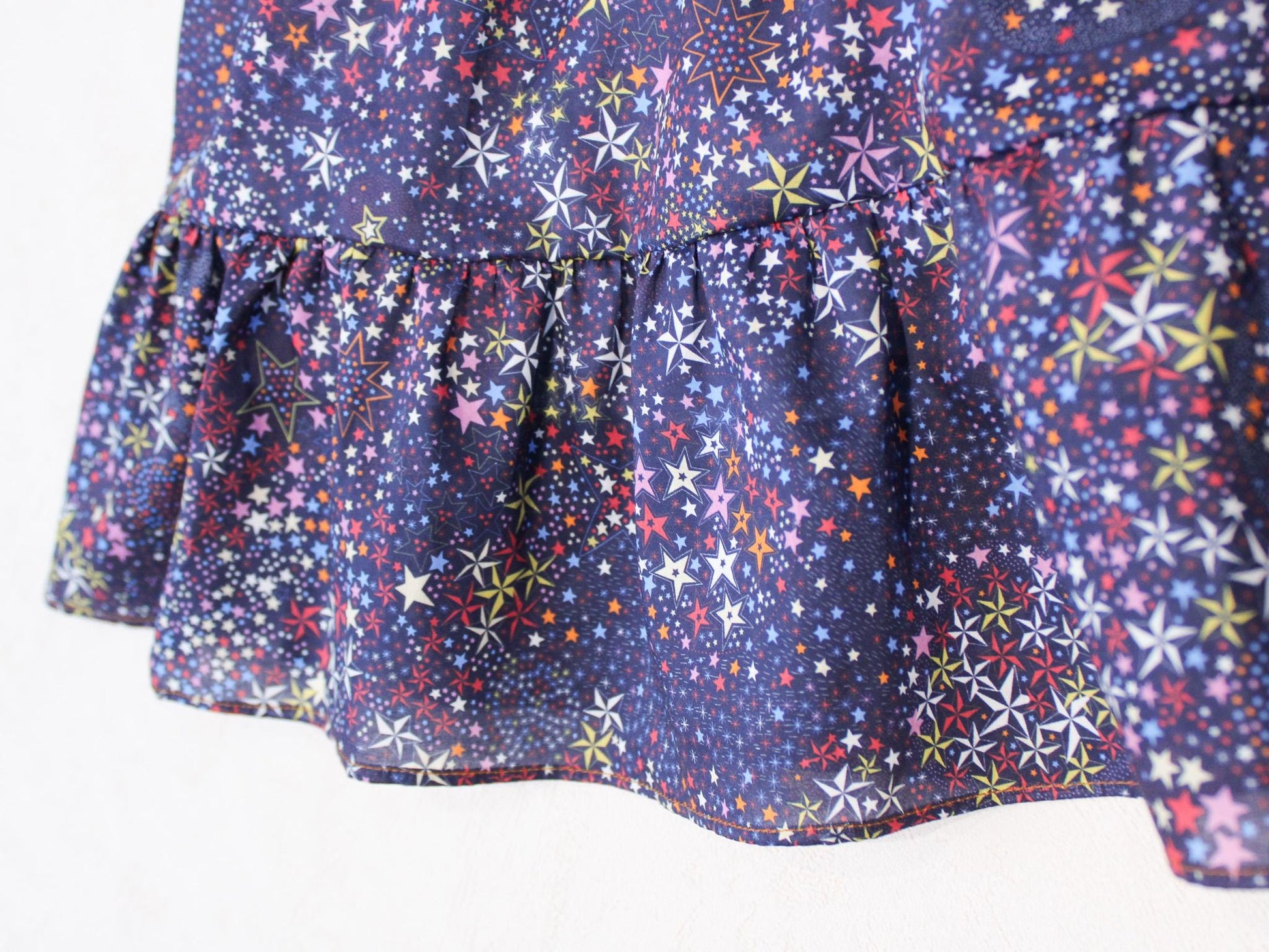 CHRISTMAS Liberty London Dress: Long Puffy Sleeve, Square Neck Tiered Dress