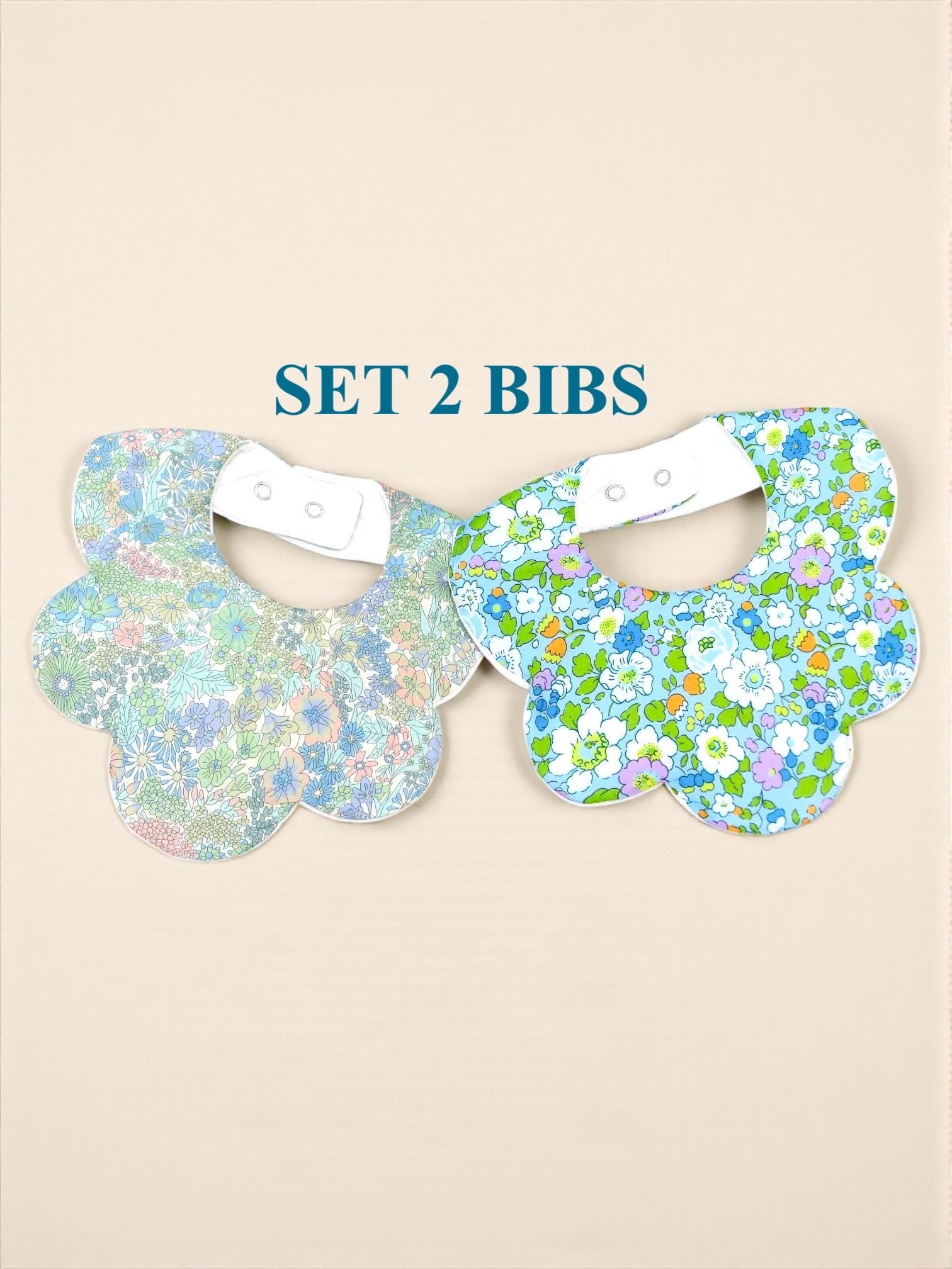 Liberty London Baby Bib Set: Floral Cotton, Organic Cotton