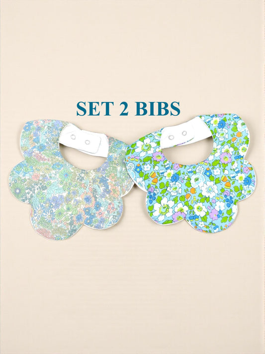 Liberty London Baby Bib Set: Floral Cotton, Organic Cotton