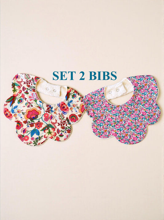 Liberty London Baby Bib Set: Floral Cotton, Organic Cotton
