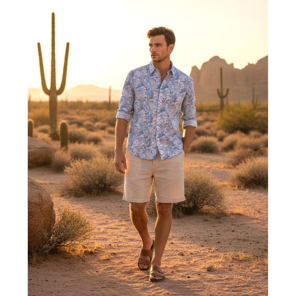 Liberty London Men Long Sleeve Button Up Shirt: Botanical Floral Print