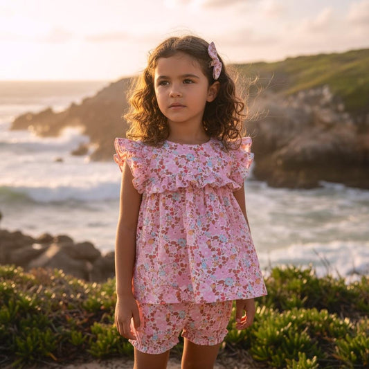 SET 2 Liberty London Baby Girl Floral Top Bloomers Set