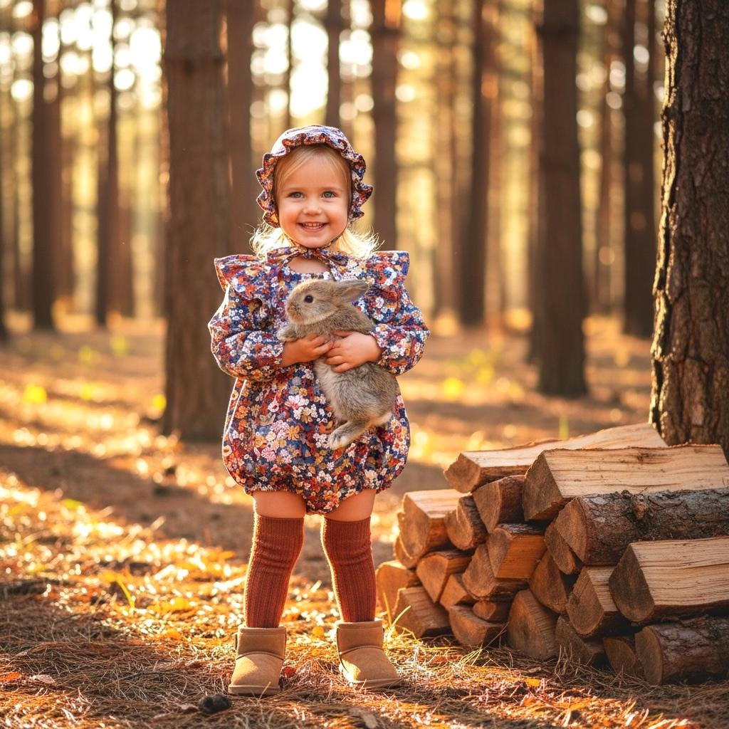 Liberty Print Baby Romper: Long Sleeves, Bubble Floral Cotton