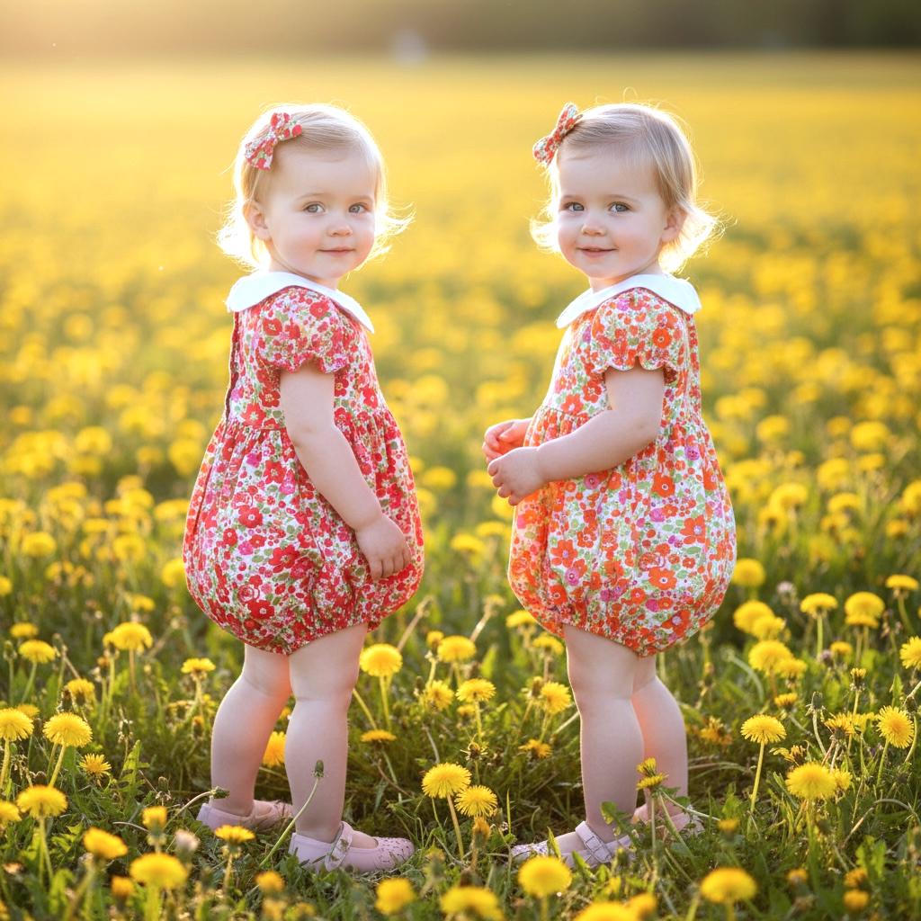 TWINS Baby Liberty London Bubble Romper: Floral Summer Onesie