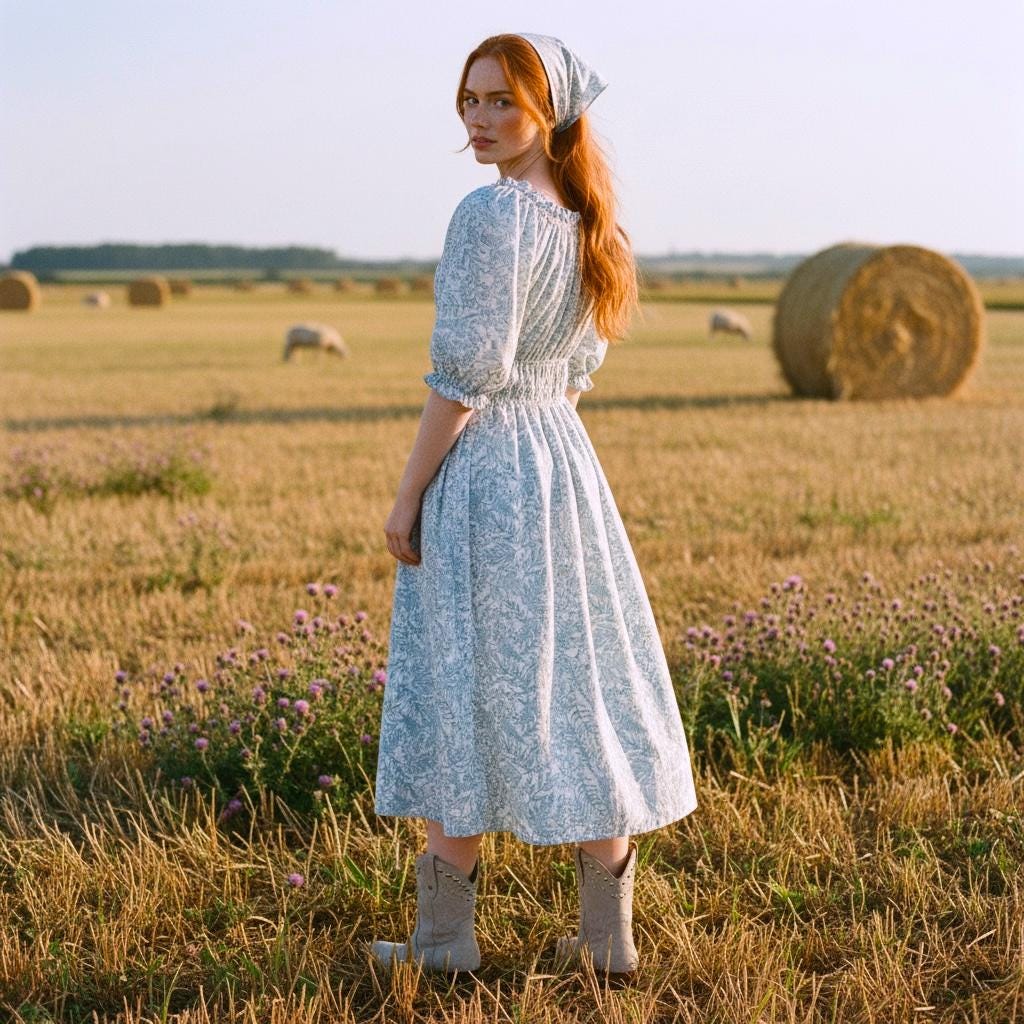 Liberty London Floral Dress, Tana Lawn Cotton Milkmaid Midi Dress