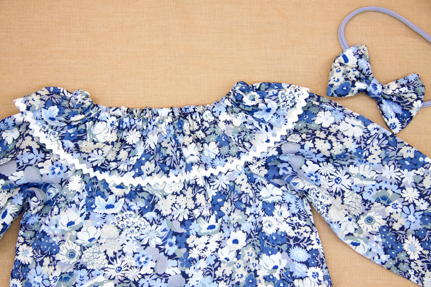 Liberty Ruffle Collar Long Sleeve Bubble Romper: Baby Winter Onesie, Floral Print