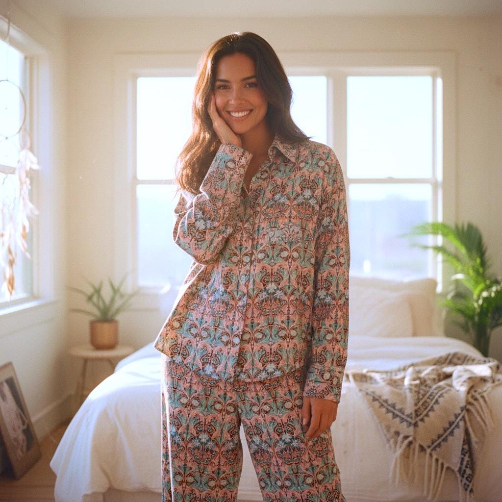 Liberty London Floral Pajama Set, Cotton Tana Lawn Sleepwear