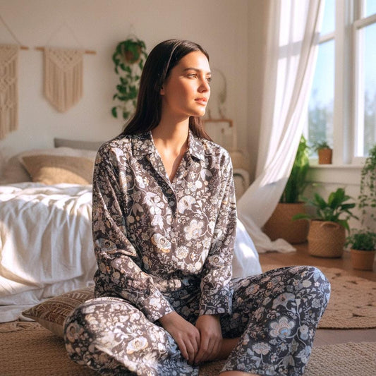 Liberty London Floral Cotton Pajama Set, Handmade Sleepwear