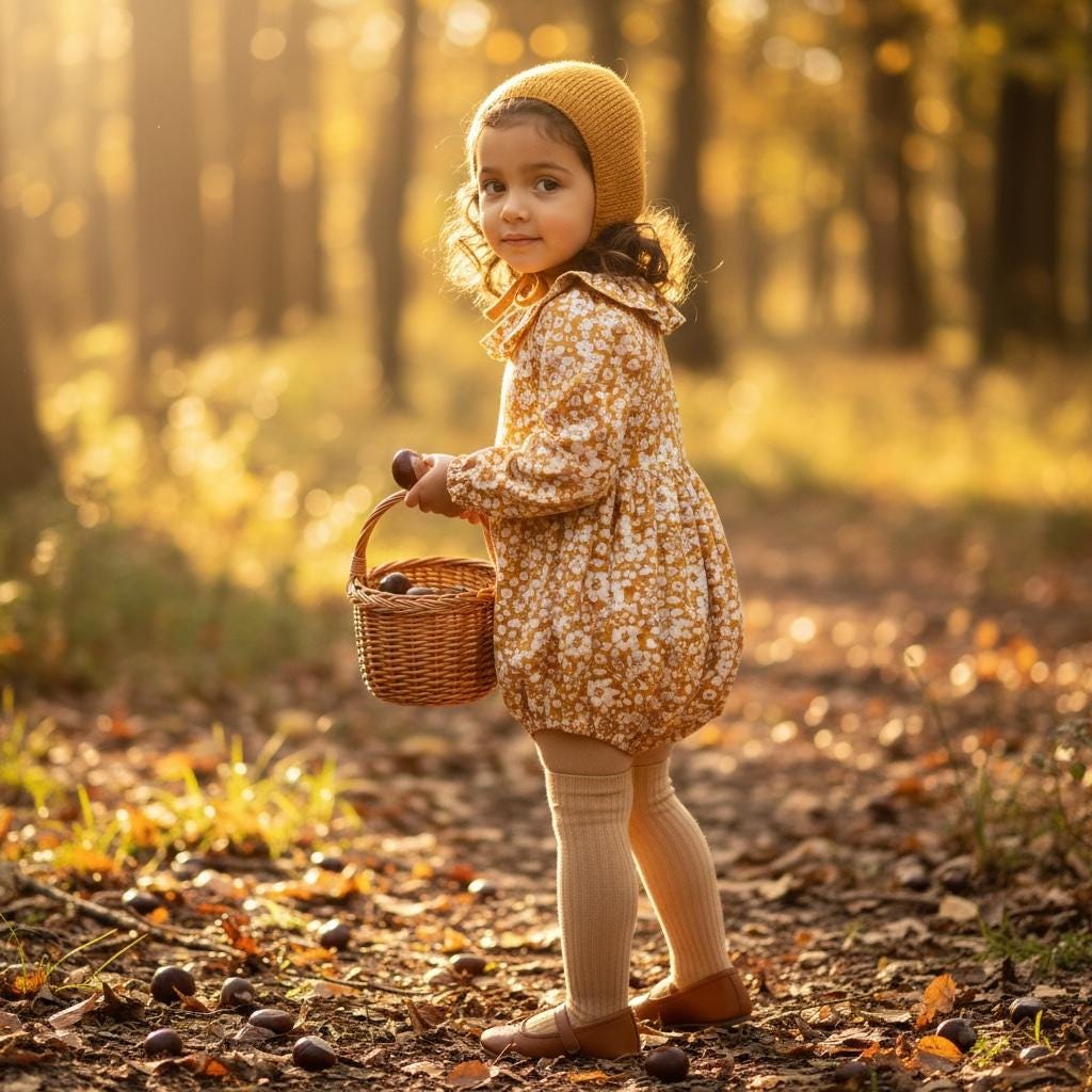 Long Sleeves Liberty London Fabric Bubble Baby Playsuit: Ditsy Floral Print, Ruffle Pierrot Collar