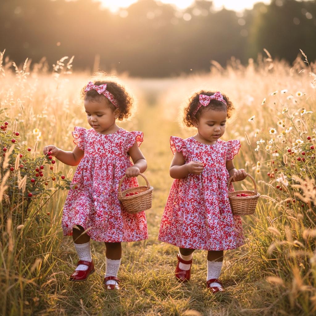 TWINS Sleeveless Liberty London Floral Print Girl Dress: English Cotton Tana Lawn, Flower Girl