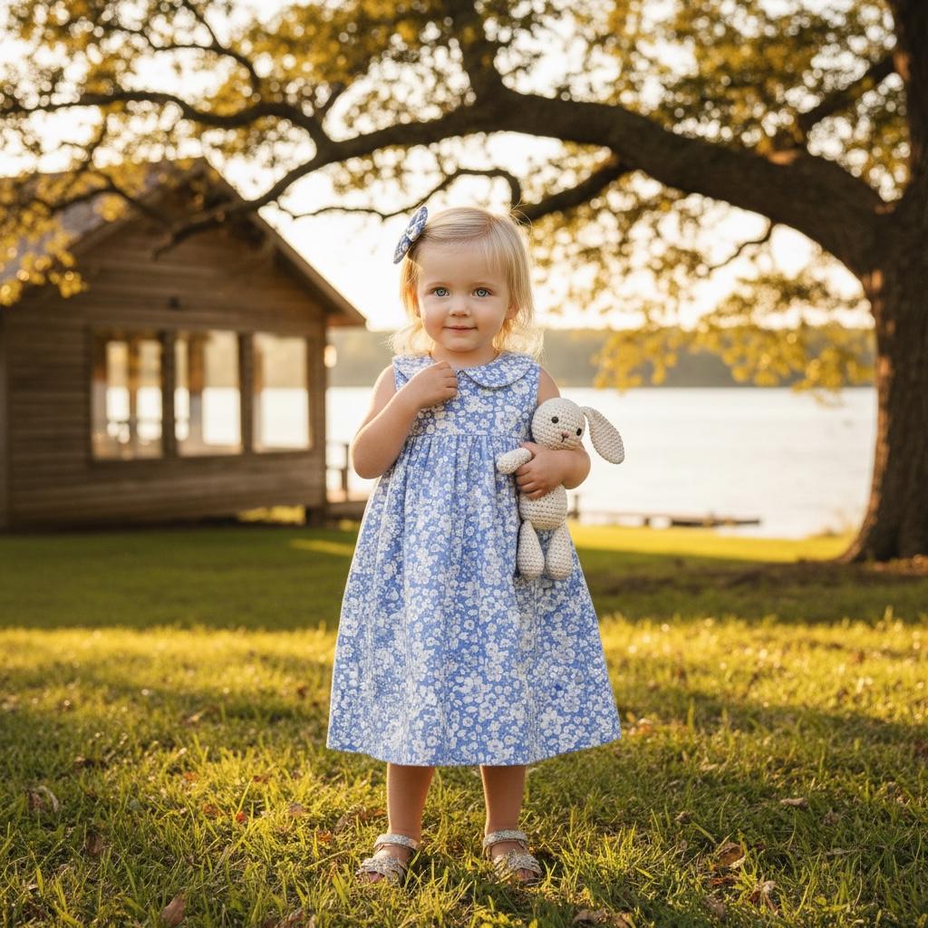 Liberty London Girl's Dress: Floral Print Cotton Sleeveless Dress