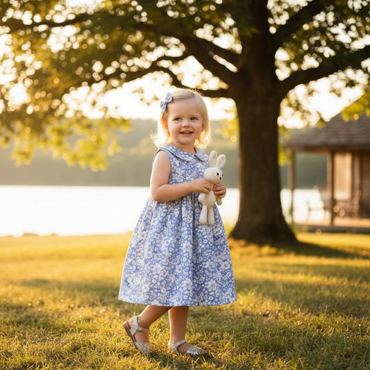 Liberty London Girl's Dress: Floral Print Cotton Sleeveless Dress