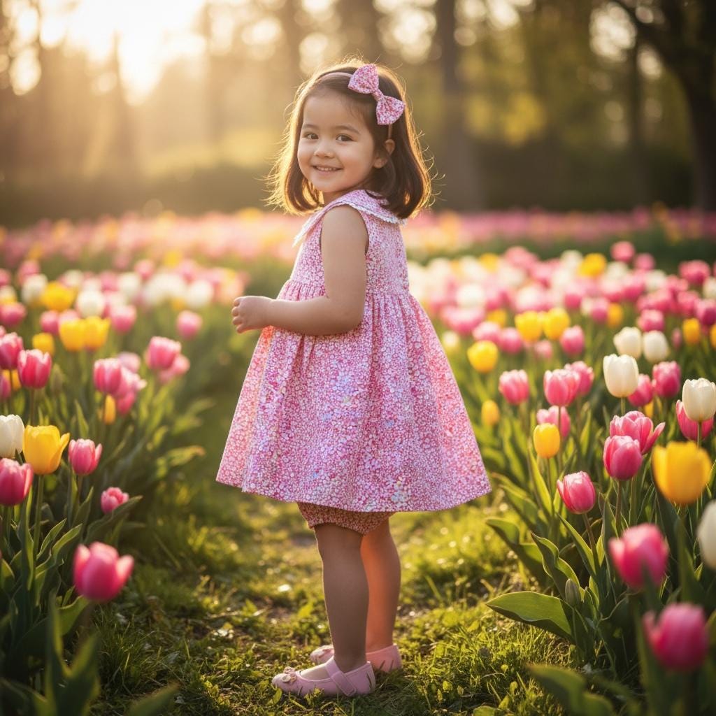 Liberty Floral Girl Blouse Bloomer Set: Cotton Tana Lawn, Peter Pan Collar