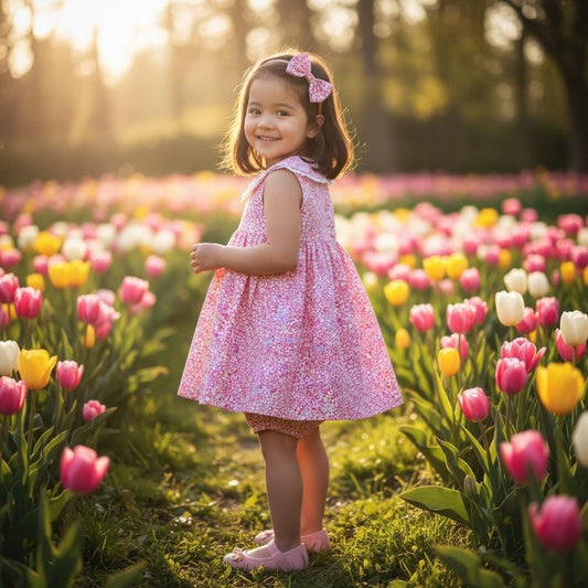 Liberty Floral Girl Blouse Bloomer Set: Cotton Tana Lawn, Peter Pan Collar
