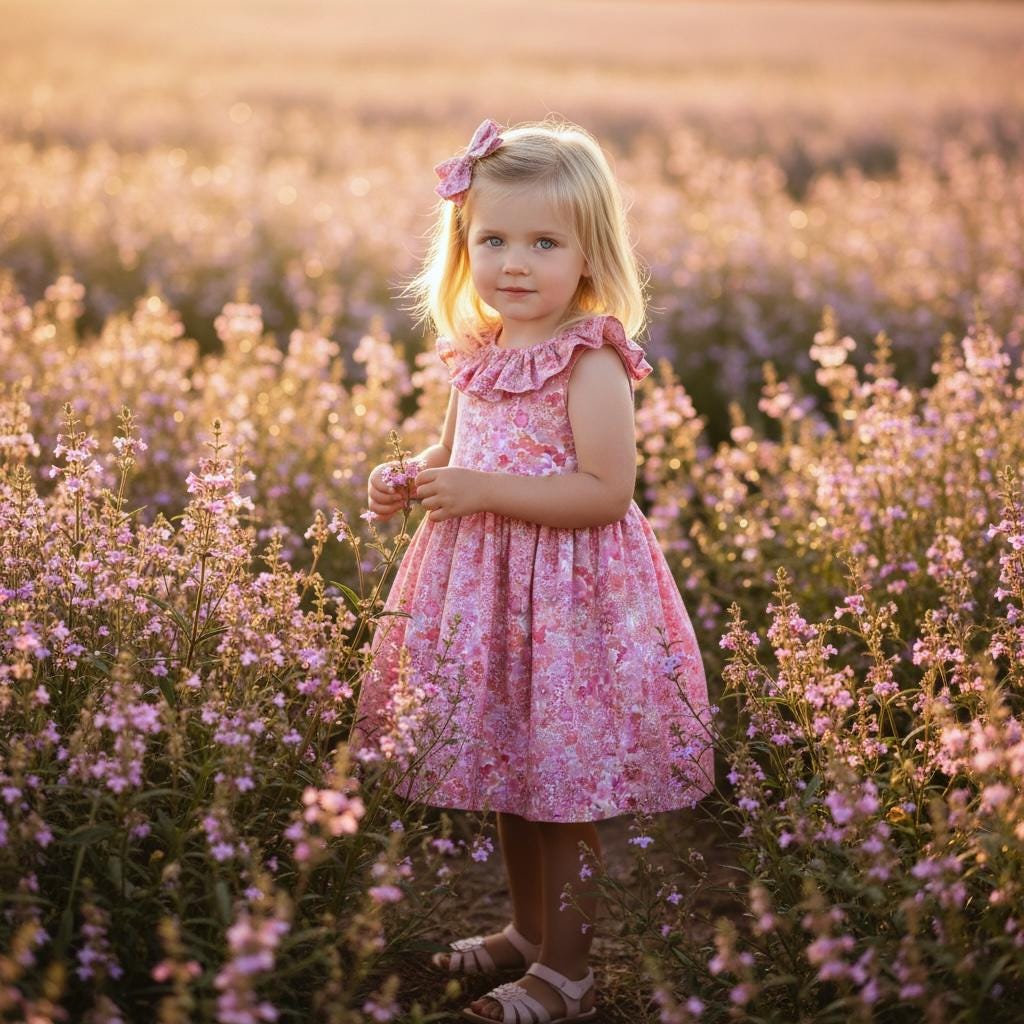 Liberty Sleeveless Girl Sun Dress: Ruffle Pierrot Collar, Floral Print, Margaret Annie
