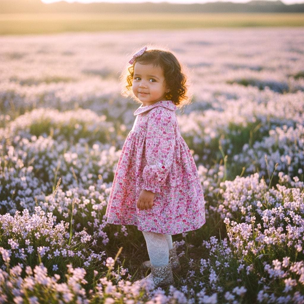 Liberty London Long Sleeves Floral Print Dress, Peter Pan Collar Cotton Tana Lawn Dress